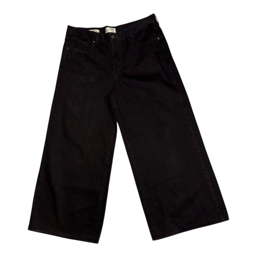 635 Universal Thread Black Wide Leg Cropped Jeans 14S